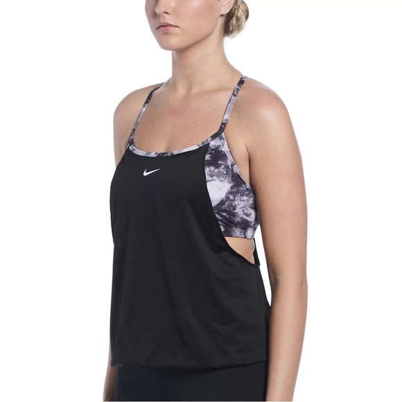 Nike Swim Women’s Tankini and Boardshort 2 piece Swimsuit set Black Size M 8-10 - Picture 6 of 9